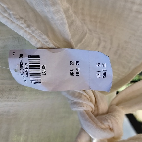 NWT Abercrombie & FitchWhite Cause Cropped Off-The-Shoulder Gauzy Beach … - Picture 7 of 7